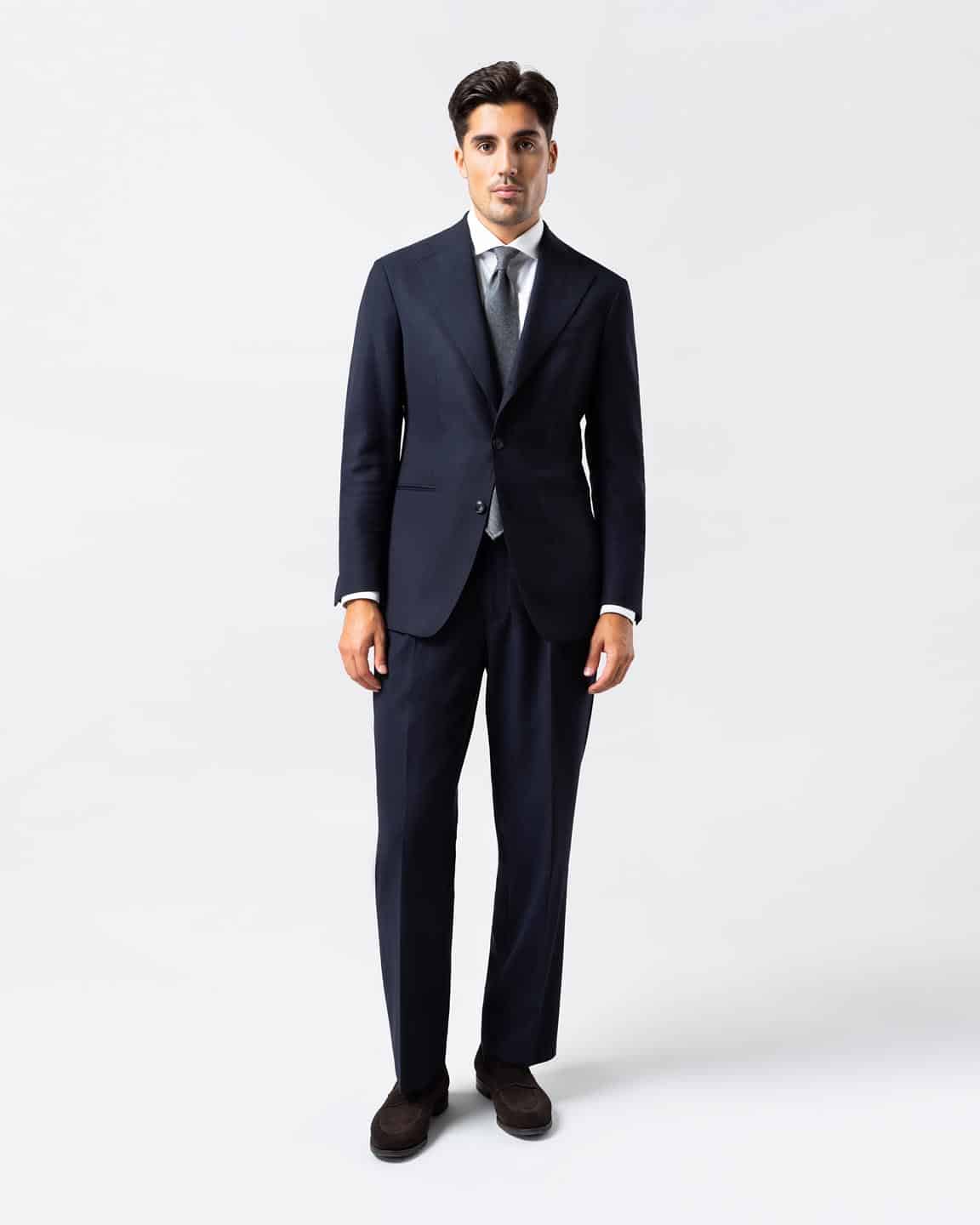 Signature 'Traveller' suit midnight blue hopsack wool image 4