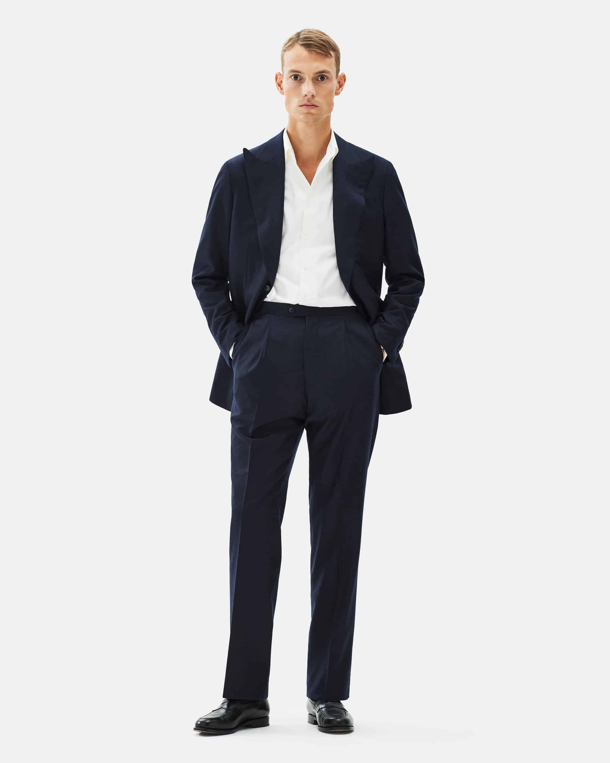 Suit flannel wool & cashmere midnight blue image 3