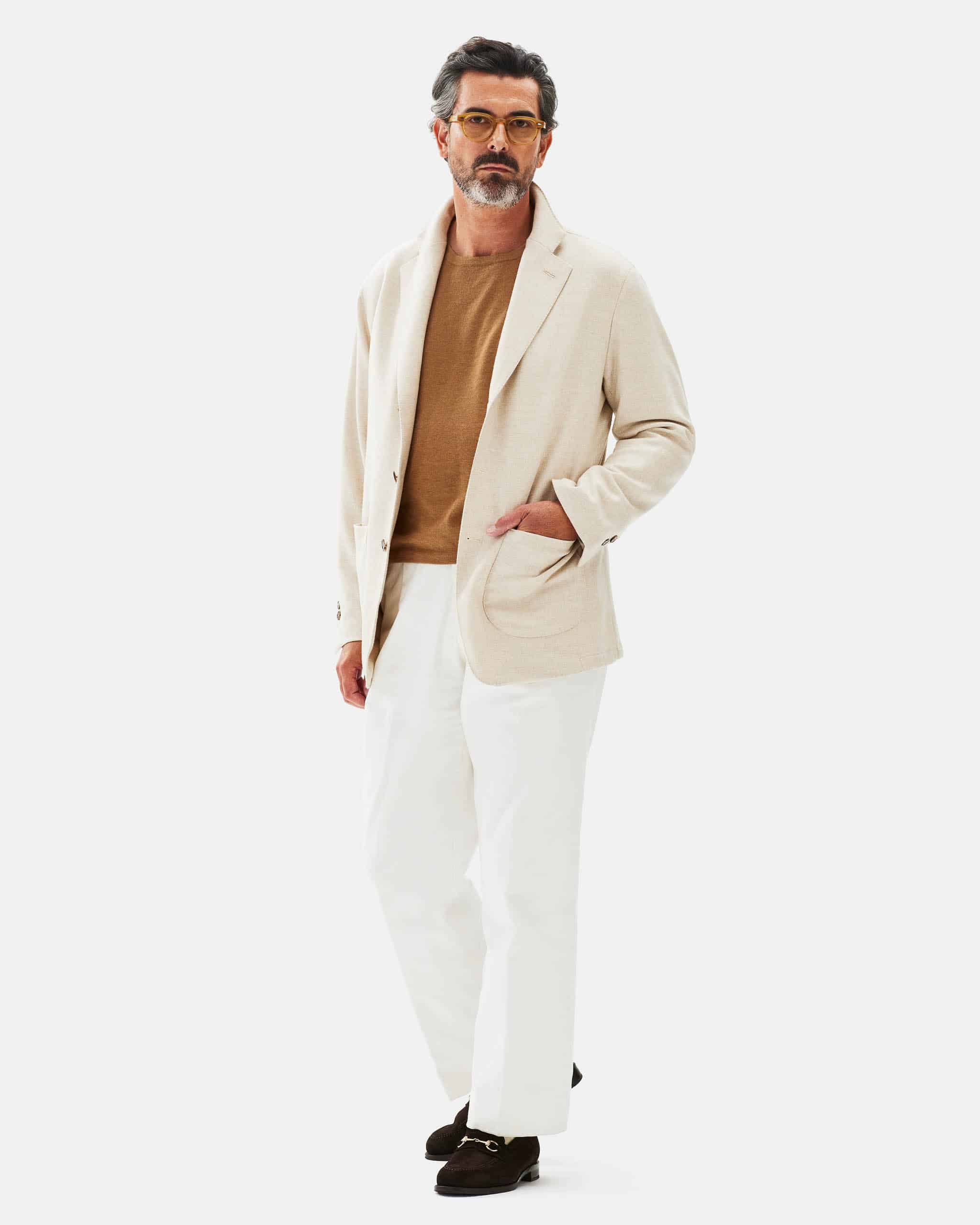 The Metropolitan Soft Jacket oatmeal pure cashmere image 3