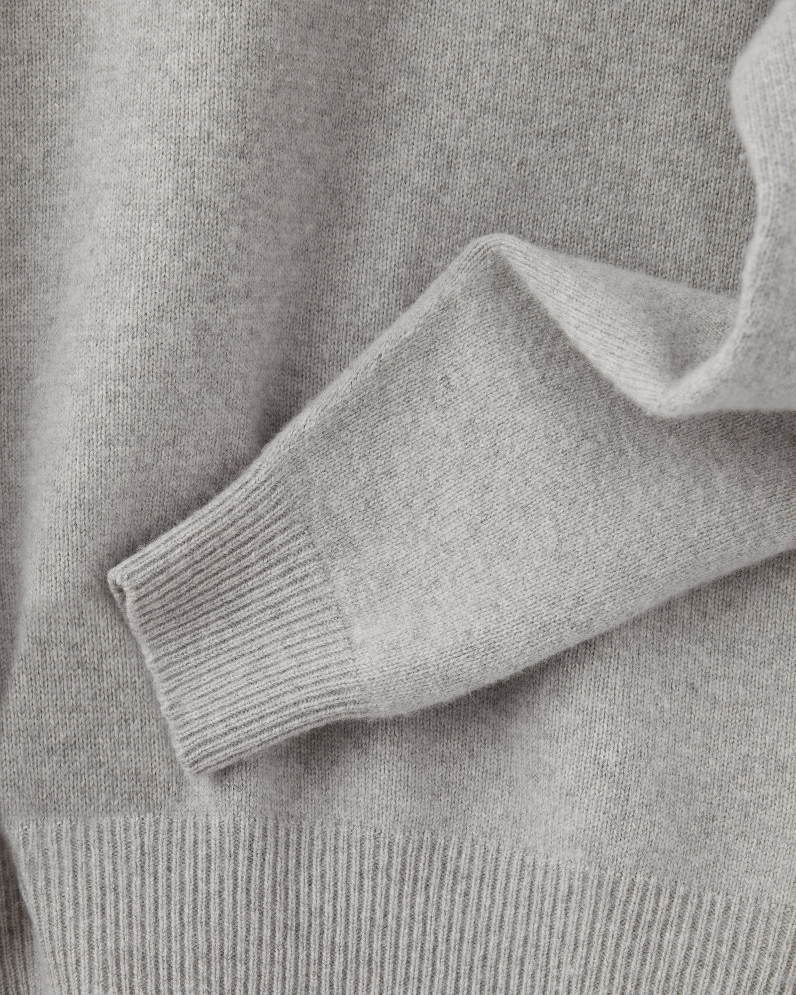 Half zip raglan sweater light grey wool cashmere image 3